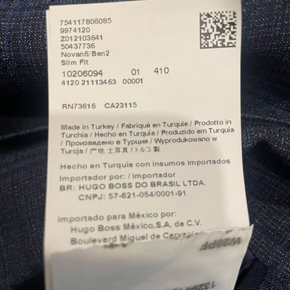 Boss by Hugo Boss Men's Novan 6 Ben 2 Slim-Fit Blazer Size US 44L - Picture 8 of 9